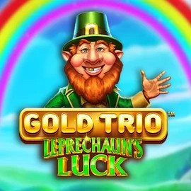 Gold Trio Leprechaun's Luck slot logo by Playtech at Stonevegas Casino